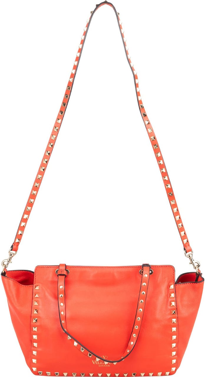 Valentino Garavani Red Leather Rockstud Shopper Handbag Rood