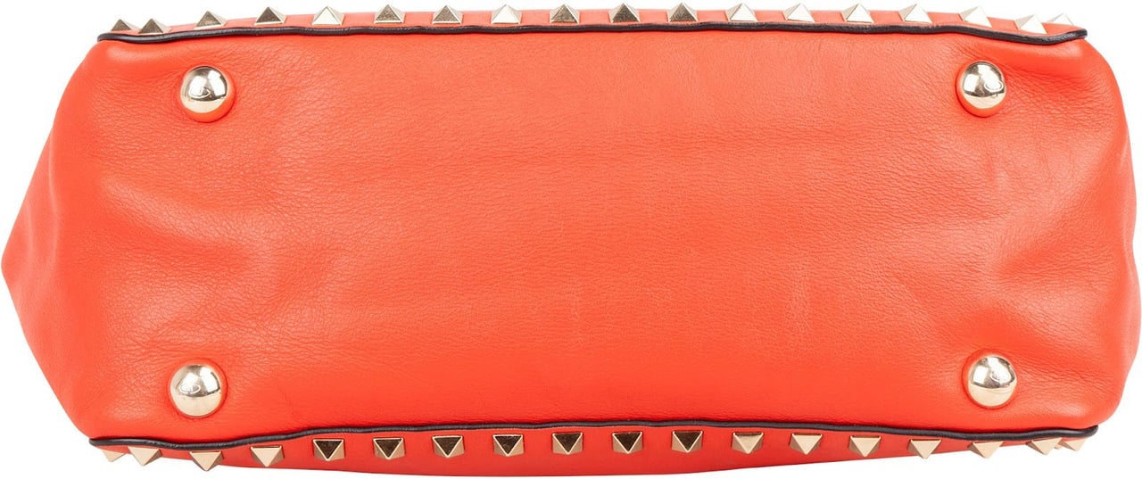 Valentino Garavani Red Leather Rockstud Shopper Handbag Rood