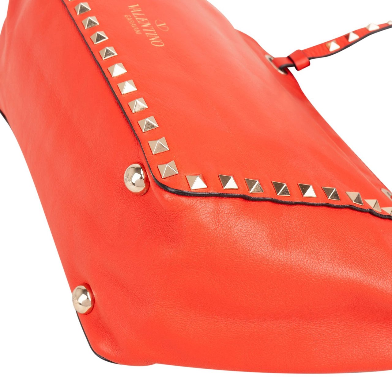 Valentino Garavani Red Leather Rockstud Shopper Handbag Rood