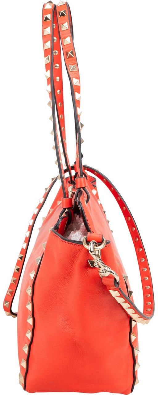 Valentino Garavani Red Leather Rockstud Shopper Handbag Rood