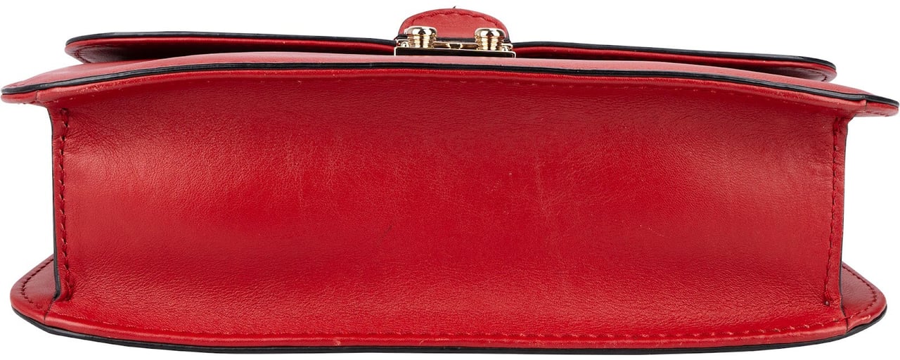 Valentino Garavani Leather Red Leather Rockstud Glam Lock Shoulder Crossbody Bag Rood