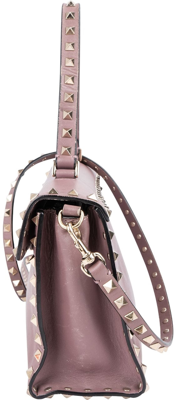 Valentino Garavani Leather Rockstud Flap Crossbody Handbag Rood
