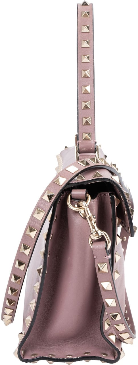 Valentino Garavani Leather Rockstud Flap Crossbody Handbag Rood