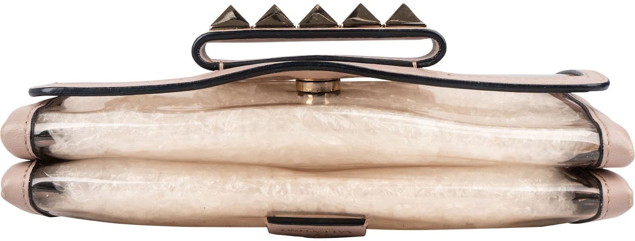 Valentino Garavani Transparent PVC Rockstud Spike Small Crossbody Bag Neutraal