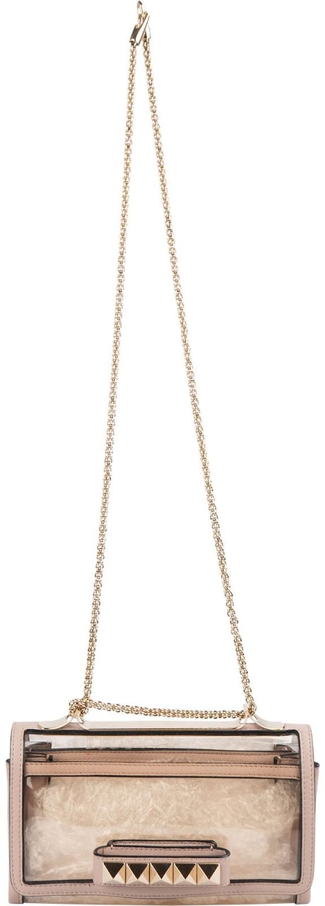Valentino Garavani Transparent PVC Rockstud Spike Small Crossbody Bag Neutraal