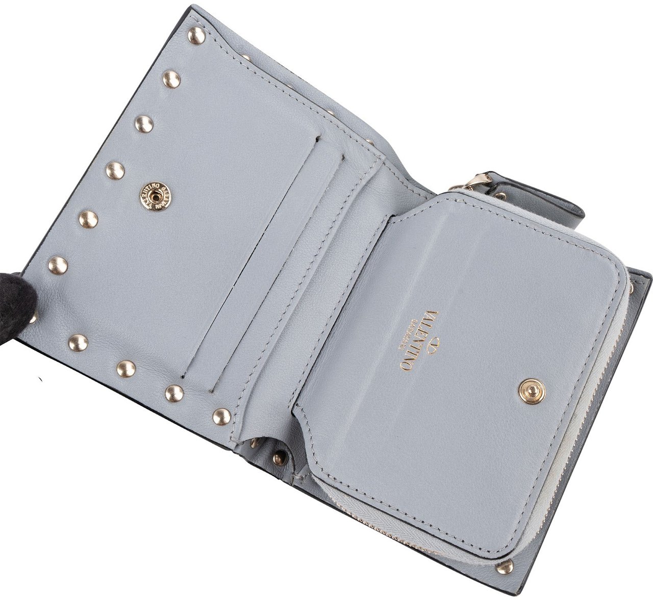 Valentino Garavani Rockstud Compact Zip Around Wallet Divers