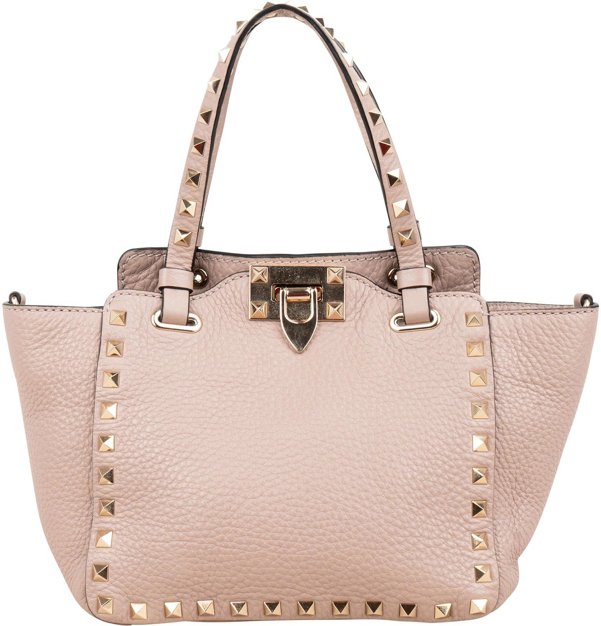 Valentino Garavani Grained Calfskin Rockstud Small Handbag Roze