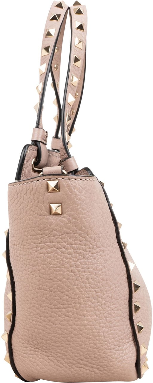 Valentino Garavani Grained Calfskin Rockstud Small Handbag Roze