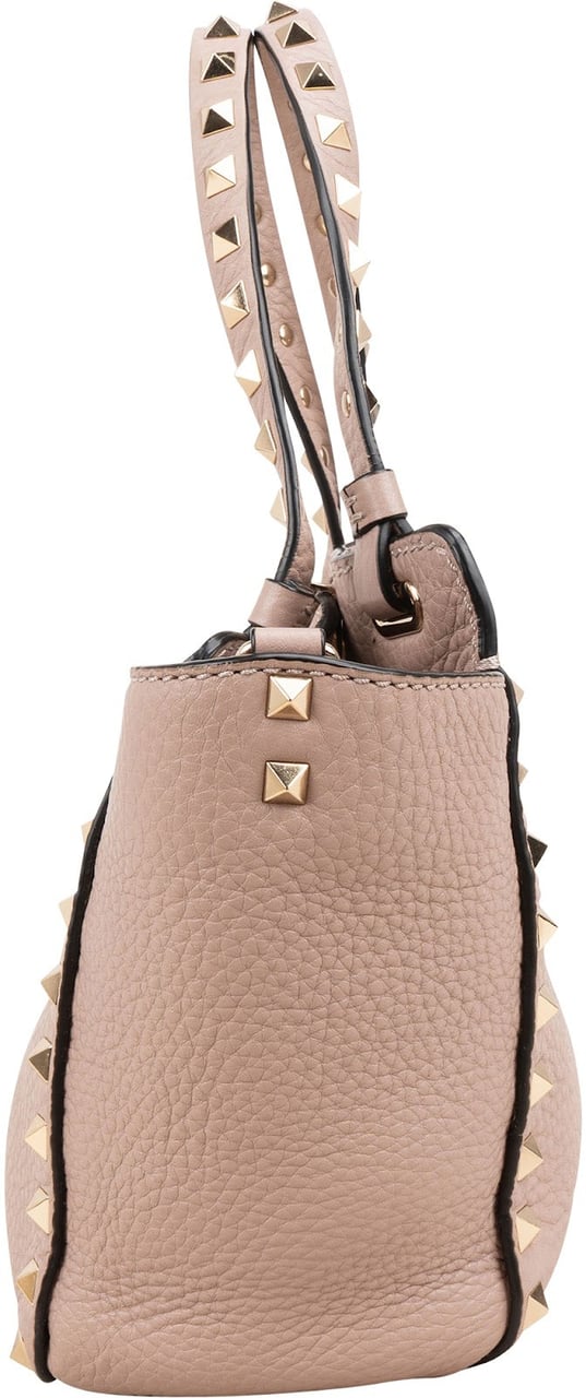 Valentino Garavani Grained Calfskin Rockstud Small Handbag Roze
