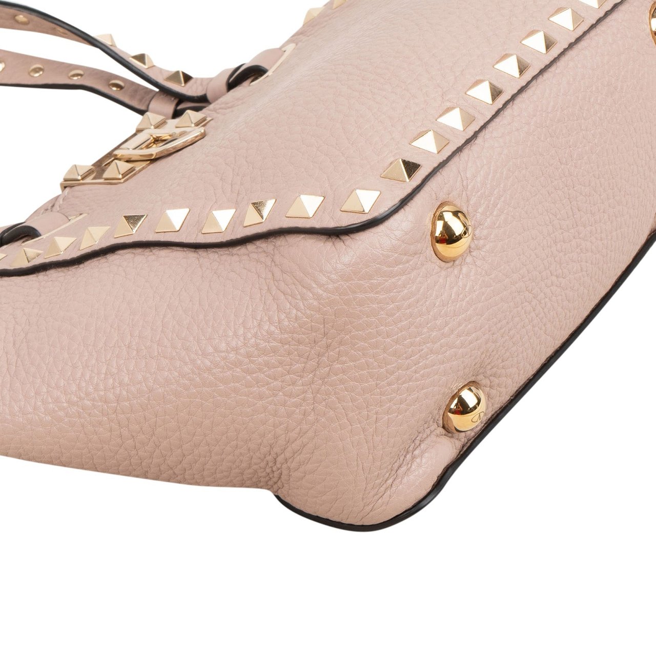 Valentino Garavani Grained Calfskin Rockstud Small Handbag Roze