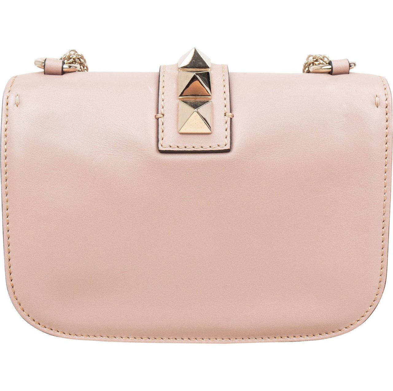 Valentino Garavani Calfskin Rockstud Small Chain Crossbody Bag Rood
