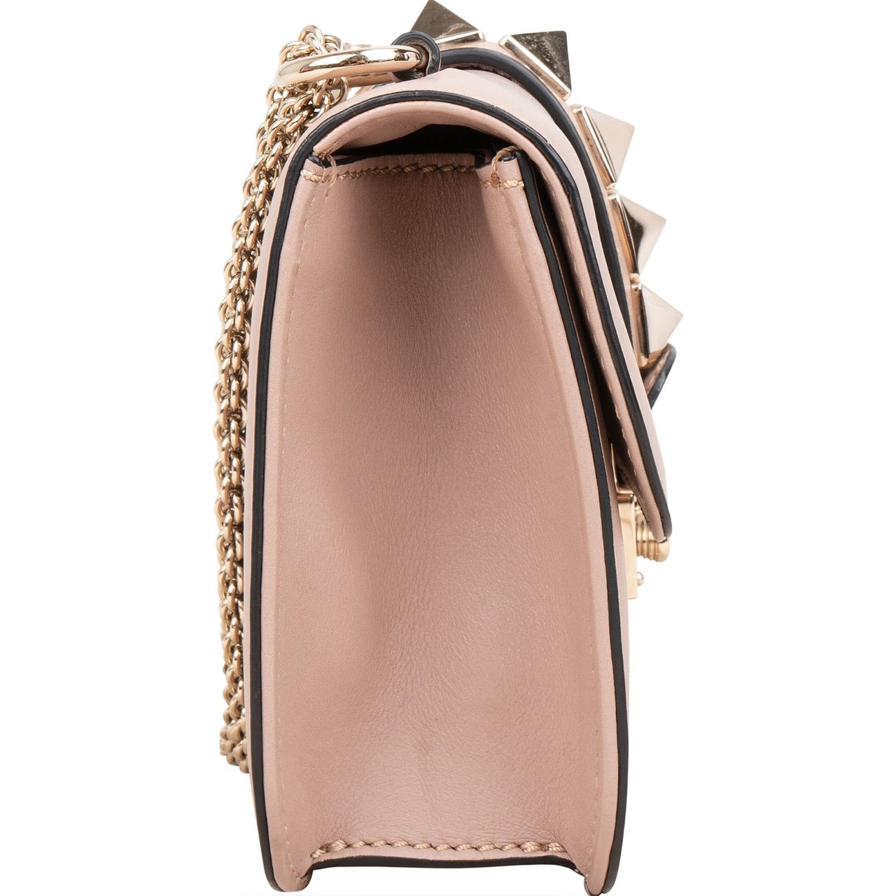 Valentino Garavani Calfskin Rockstud Small Chain Crossbody Bag Rood