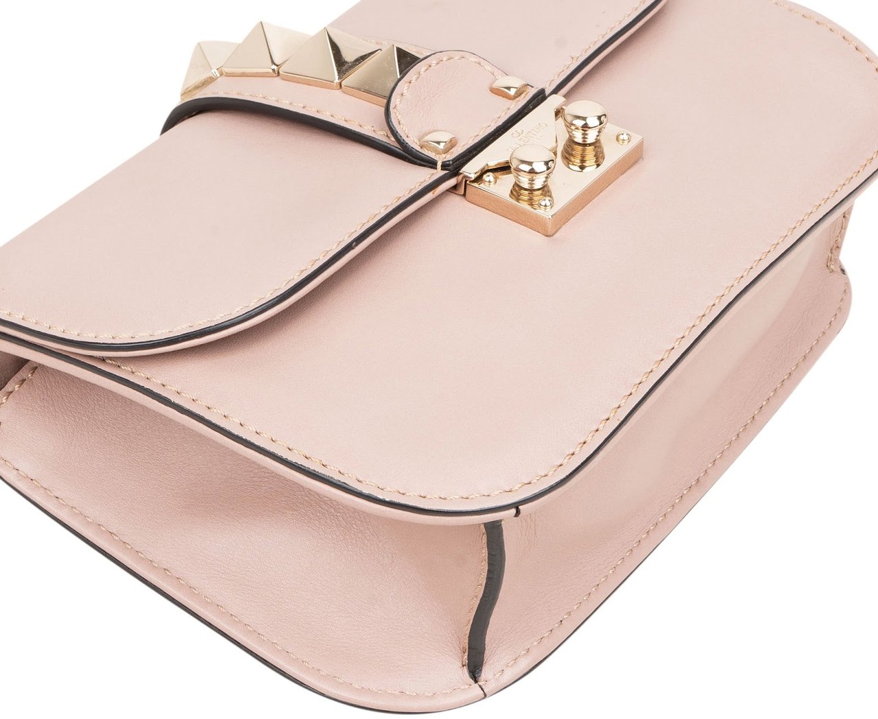 Valentino Garavani Calfskin Rockstud Small Chain Crossbody Bag Rood