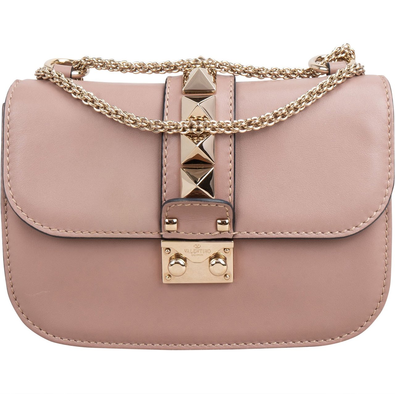 Valentino Garavani Calfskin Rockstud Small Shoulder Crossbody Bag Rood