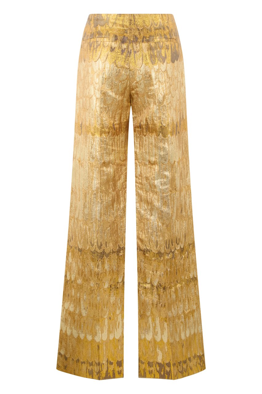 Valentino Wide-leg jacquard trousers Goud