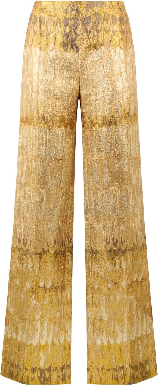 Valentino Wide-leg jacquard trousers Goud