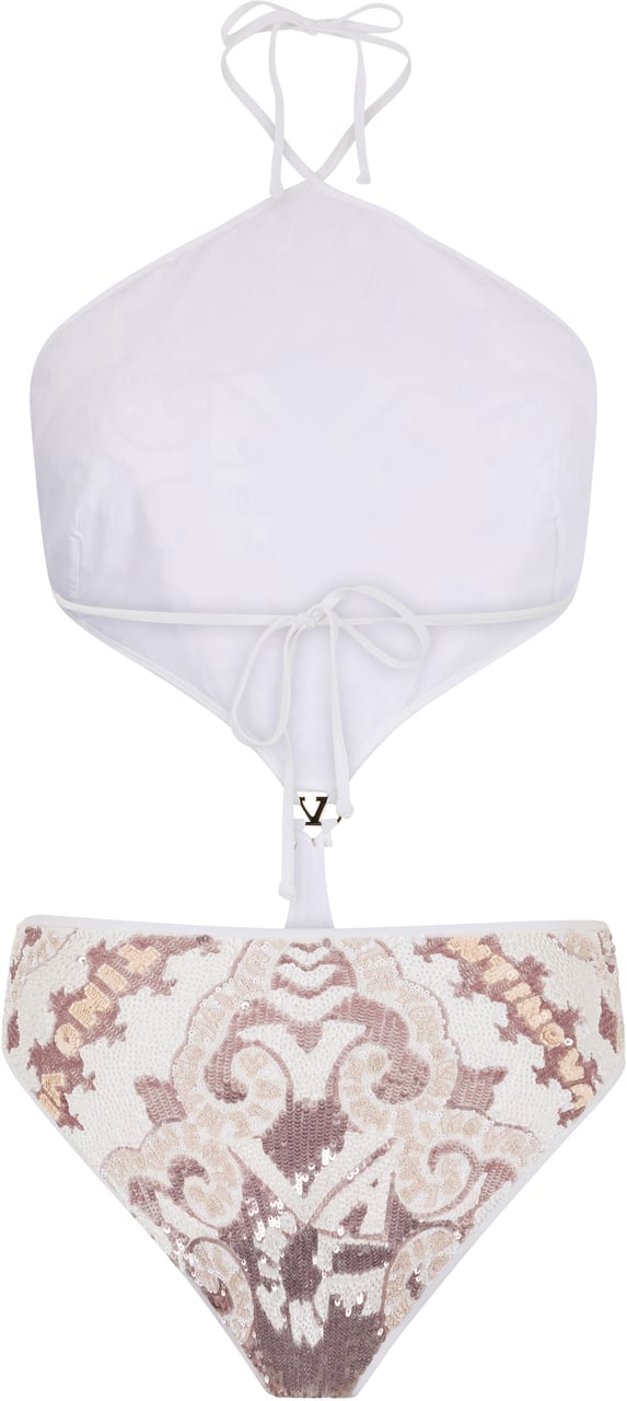 Valentino Elegant one-piece swimsuit with sequined details. Neutraal