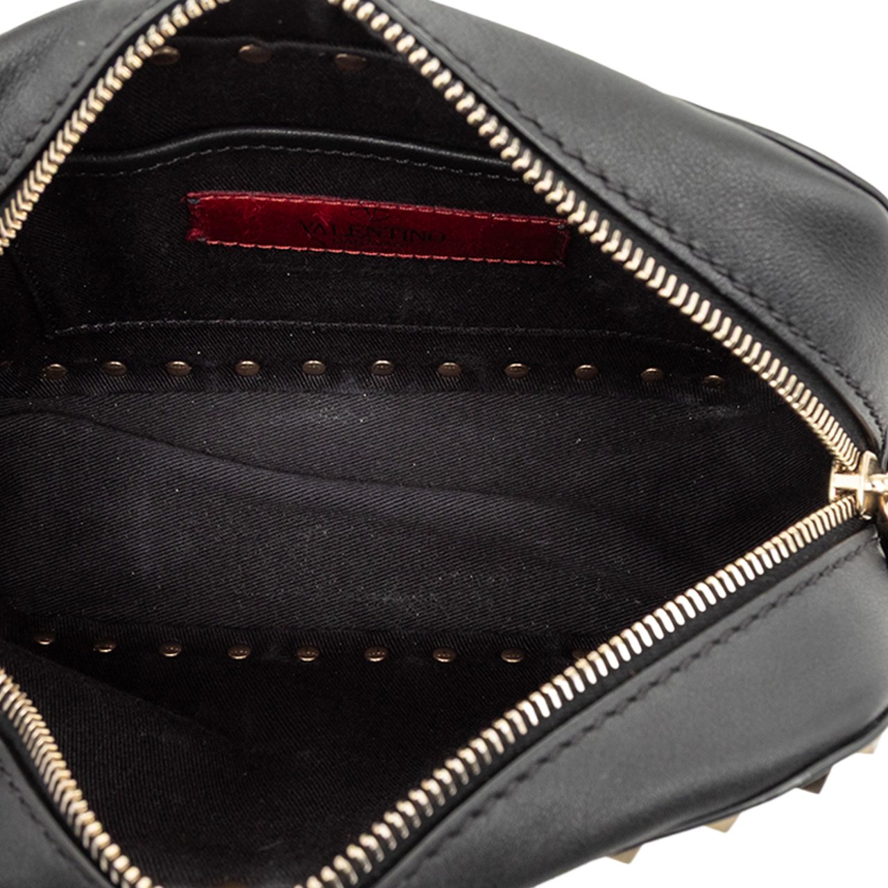 Valentino Leather Rockstud Camera Bag Zwart