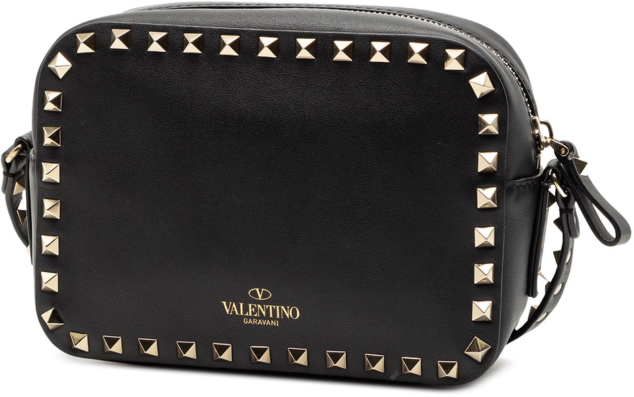 Valentino Leather Rockstud Camera Bag Zwart