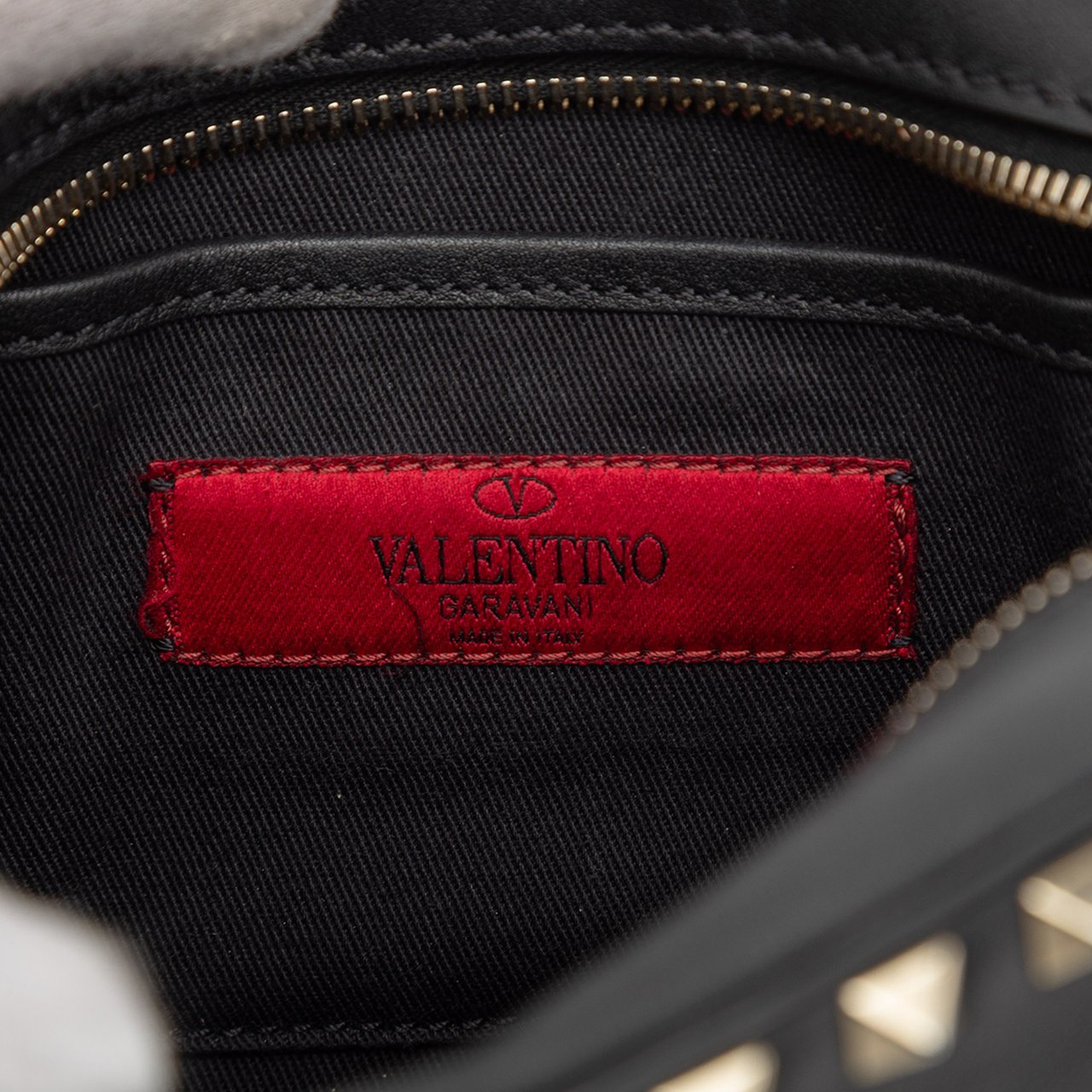 Valentino Leather Rockstud Camera Bag Zwart