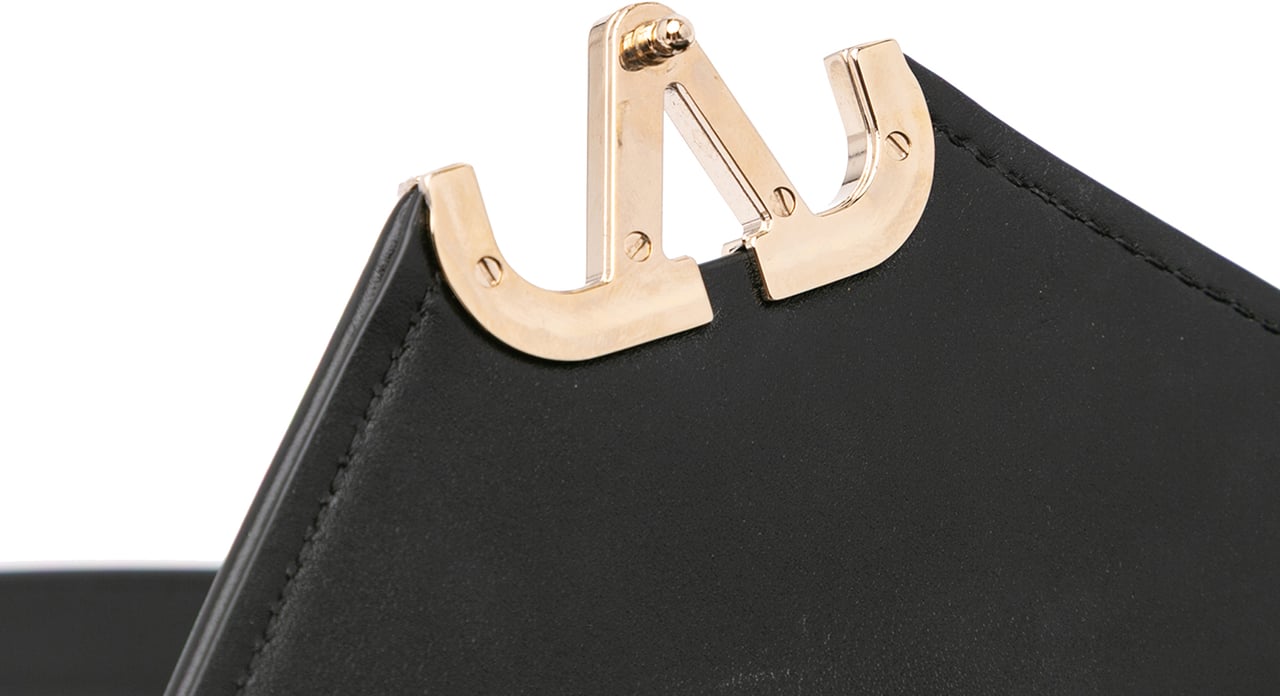 Valentino Small Leather Letter Crossbody Zwart