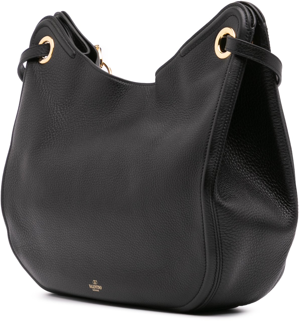 Valentino Leather Vlogo Gate Shoulder Bag Zwart