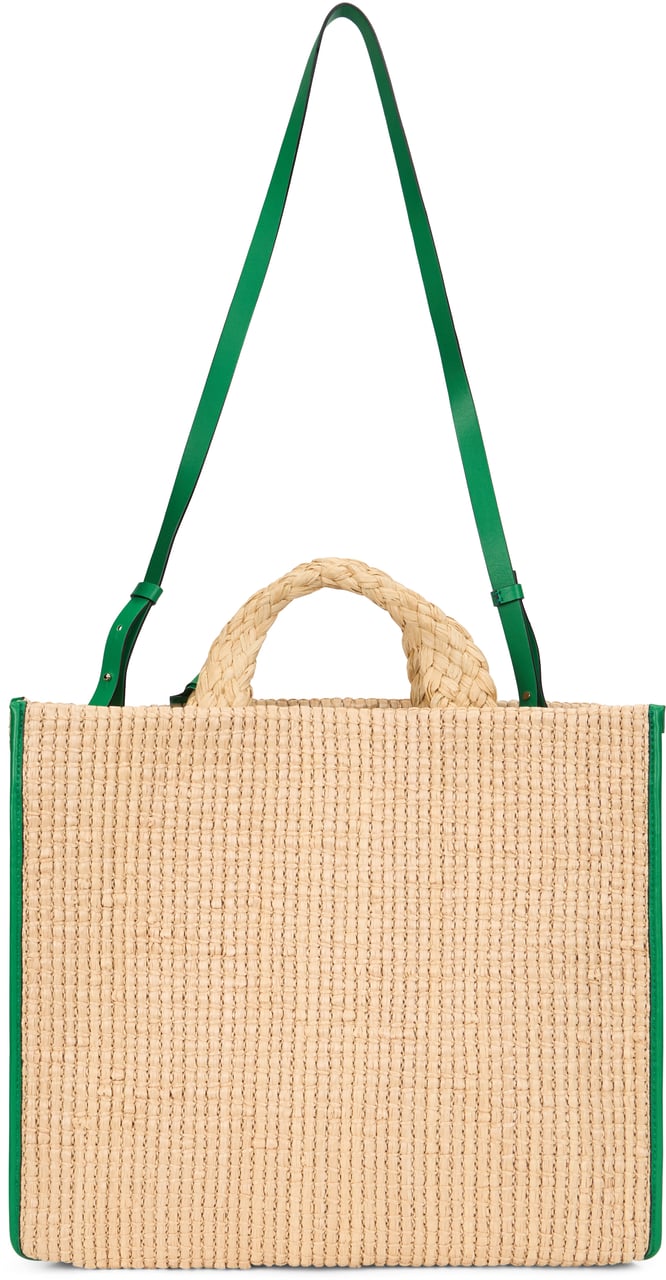 Valentino Elegant tote bag in natural materials. Groen