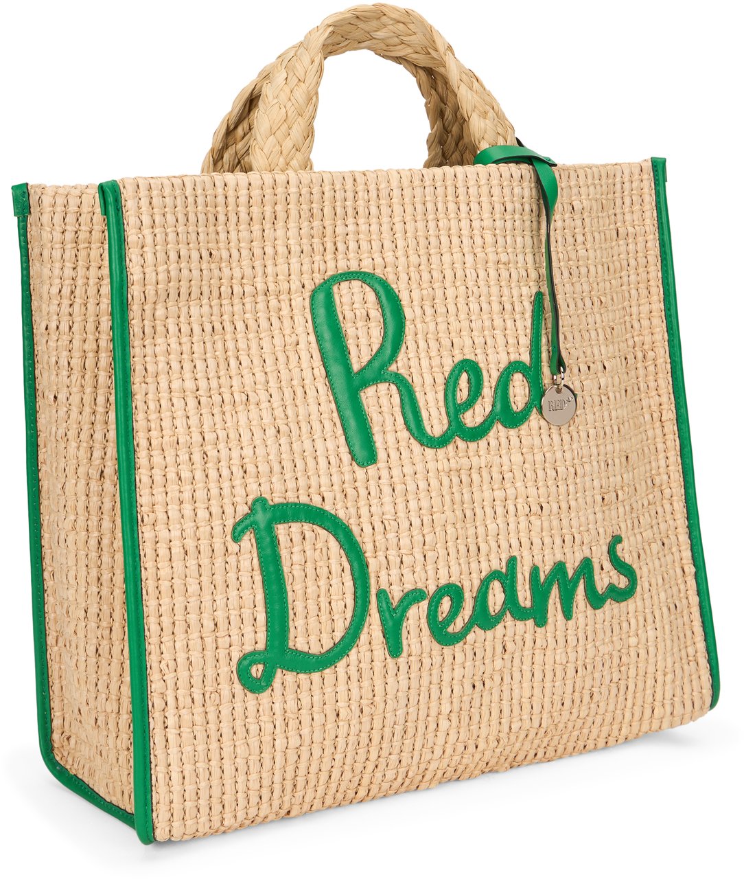 Valentino Elegant tote bag in natural materials. Groen