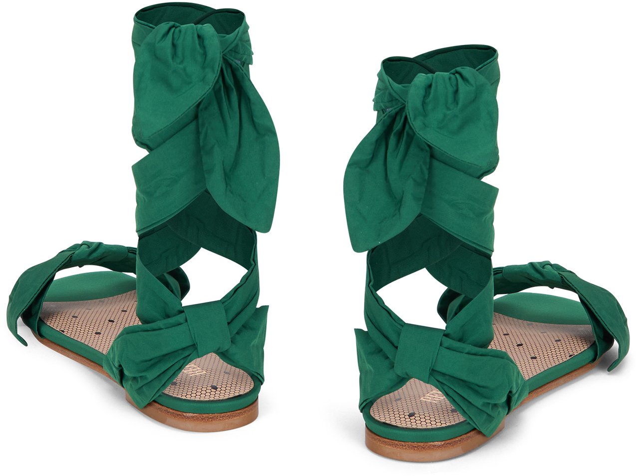 Valentino Elegant green sandal with laces. Groen