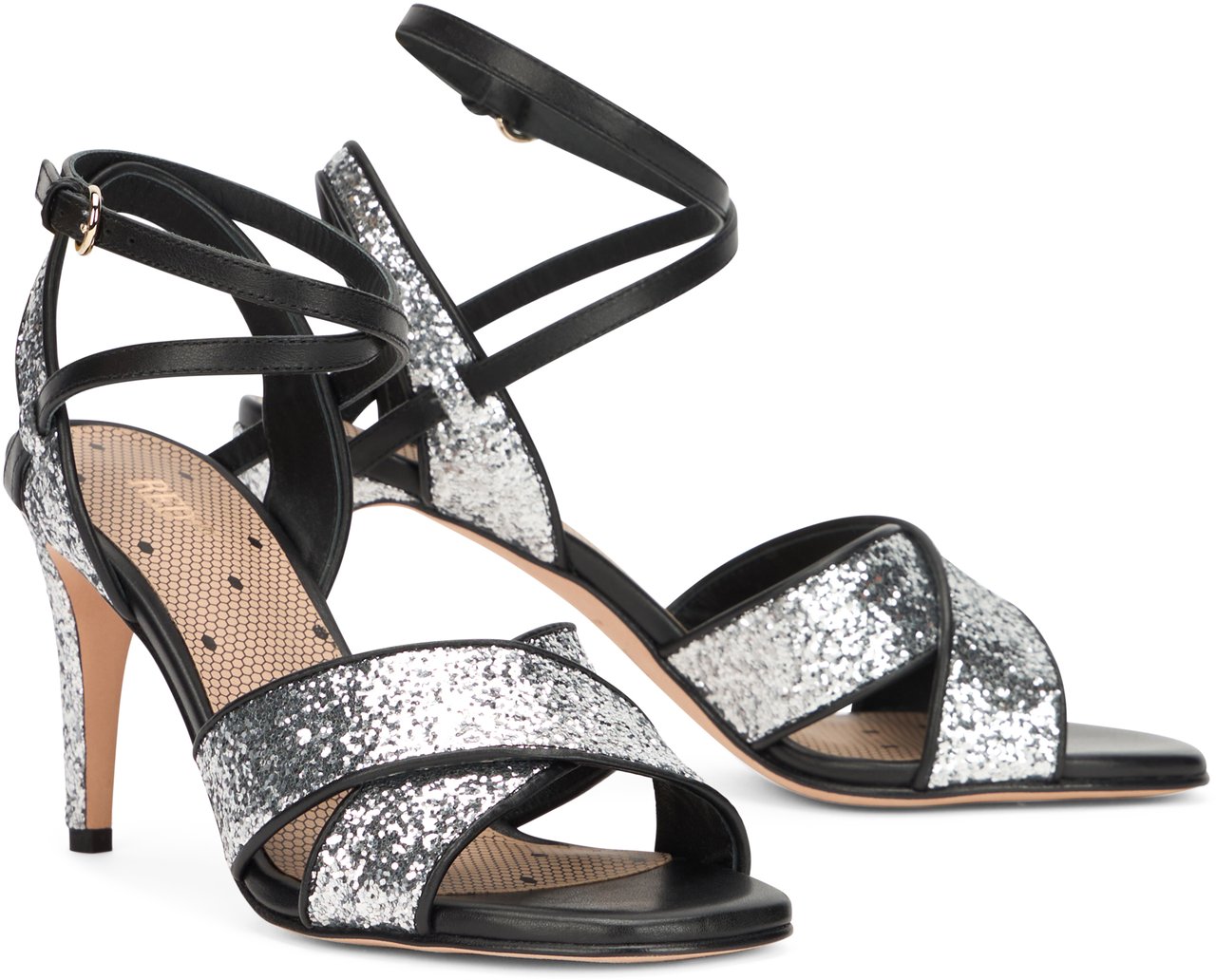 Valentino Elegant black sandal with high heel Zwart