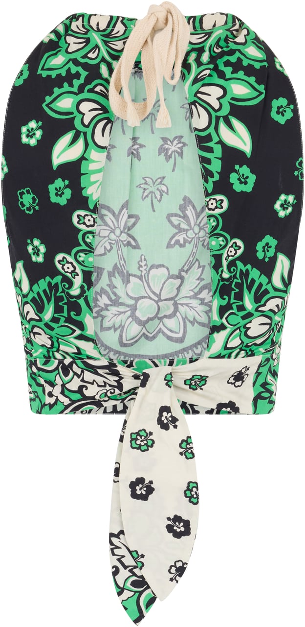 Valentino Elegant green top with floral print Groen