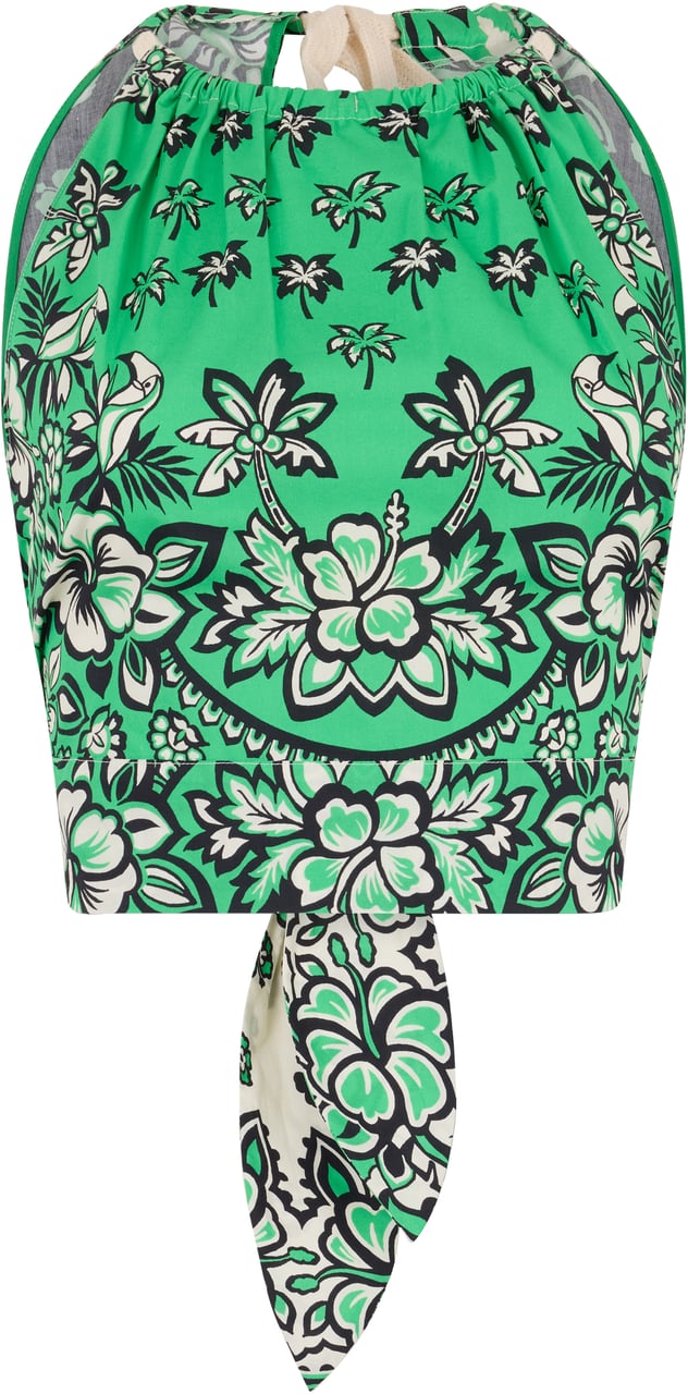 Valentino Elegant green top with floral print Groen