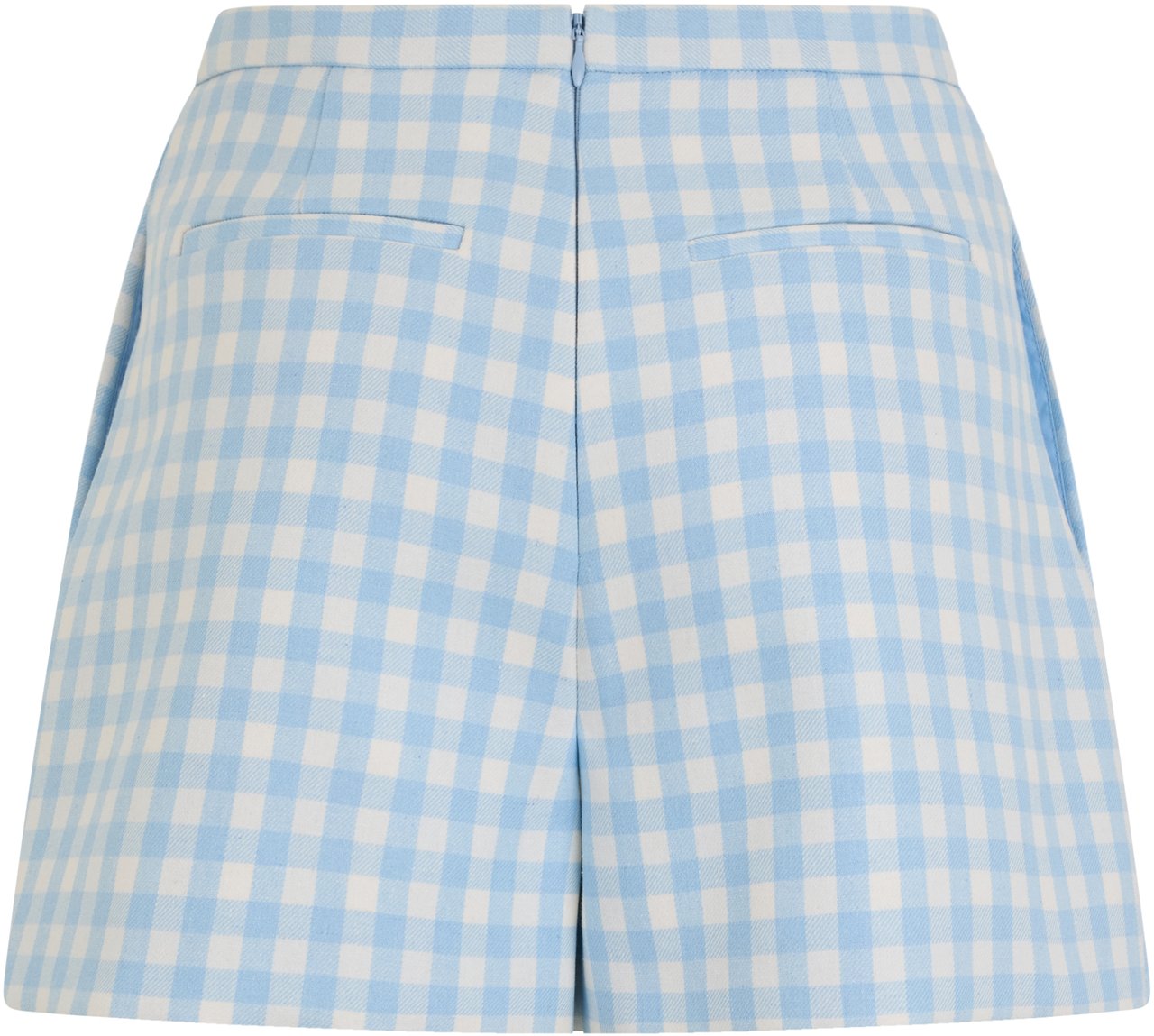 Valentino Short skirt with checkered print in shades of blue and white Lichtblauw