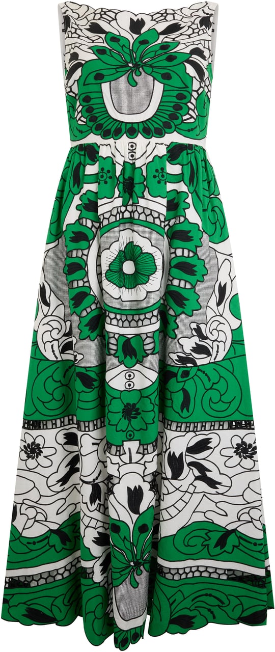 Valentino Summer dress with floral prints Groen