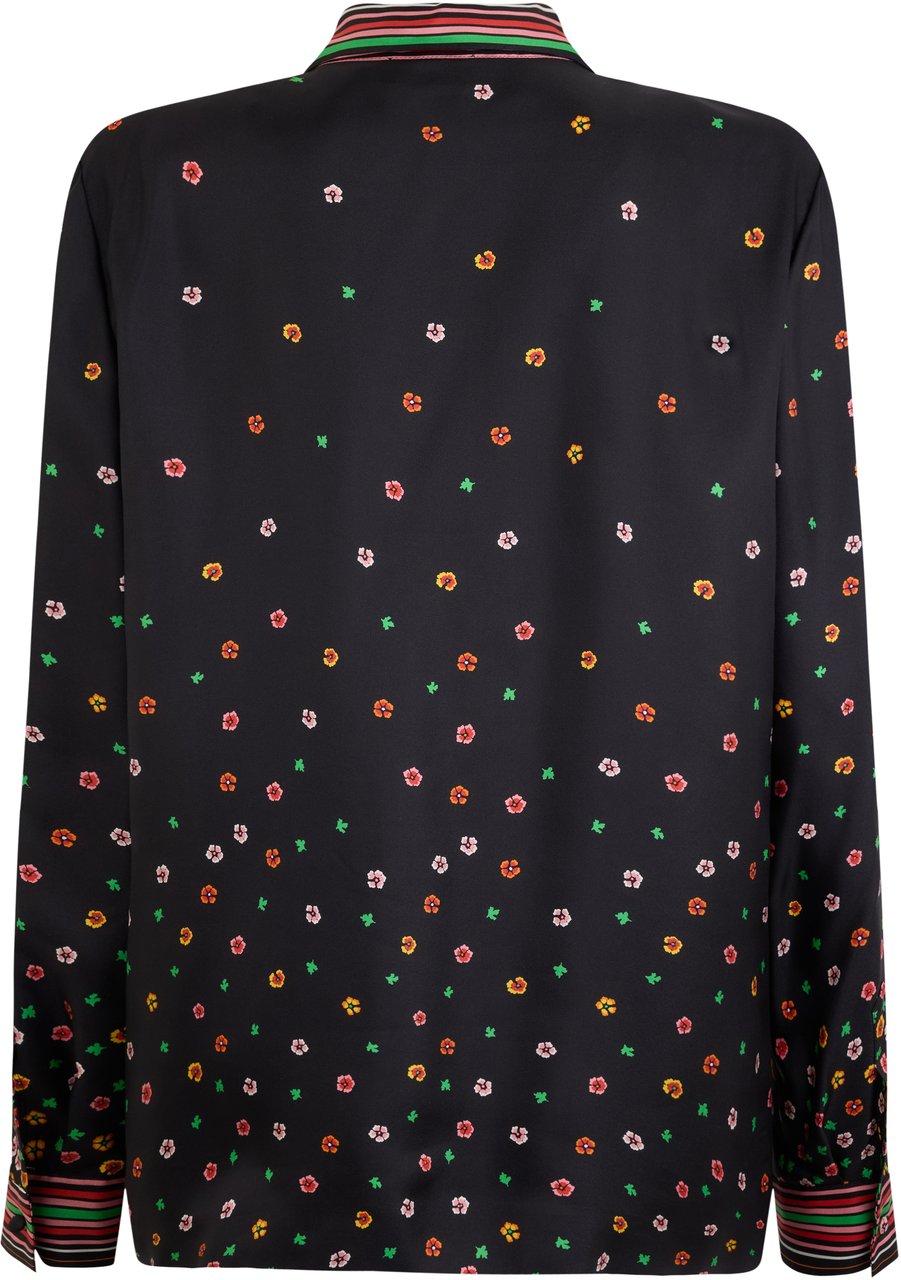 Valentino Elegant black blouse with floral print Zwart