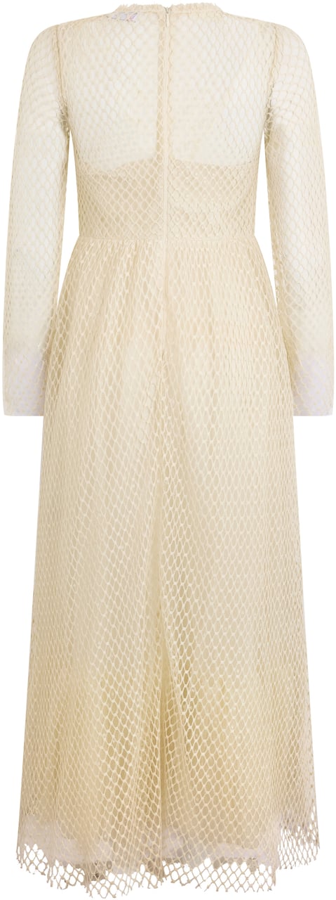 Valentino Beige long elegant dress with long sleeves. Neutraal