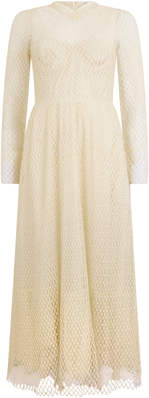 Valentino Beige long elegant dress with long sleeves. Neutraal