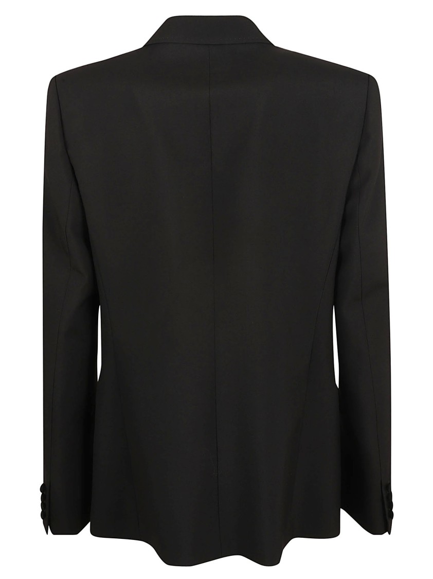 Valentino Tailored Black Wool Jacket With Notched Lapels Zwart