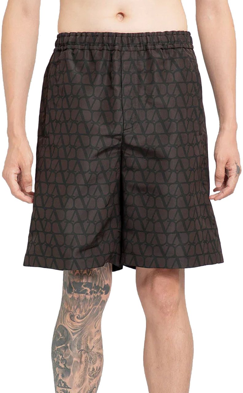 Valentino Valentino Logo Silk Shorts Bruin