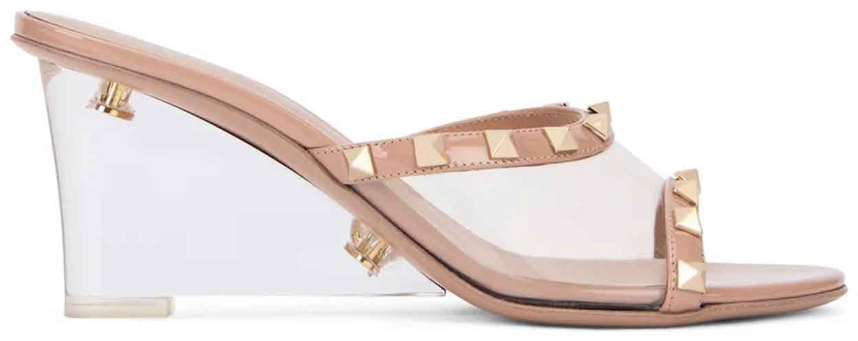 Valentino VALENTINO GARAVANI ROCKSTUD transparent Mules Beige