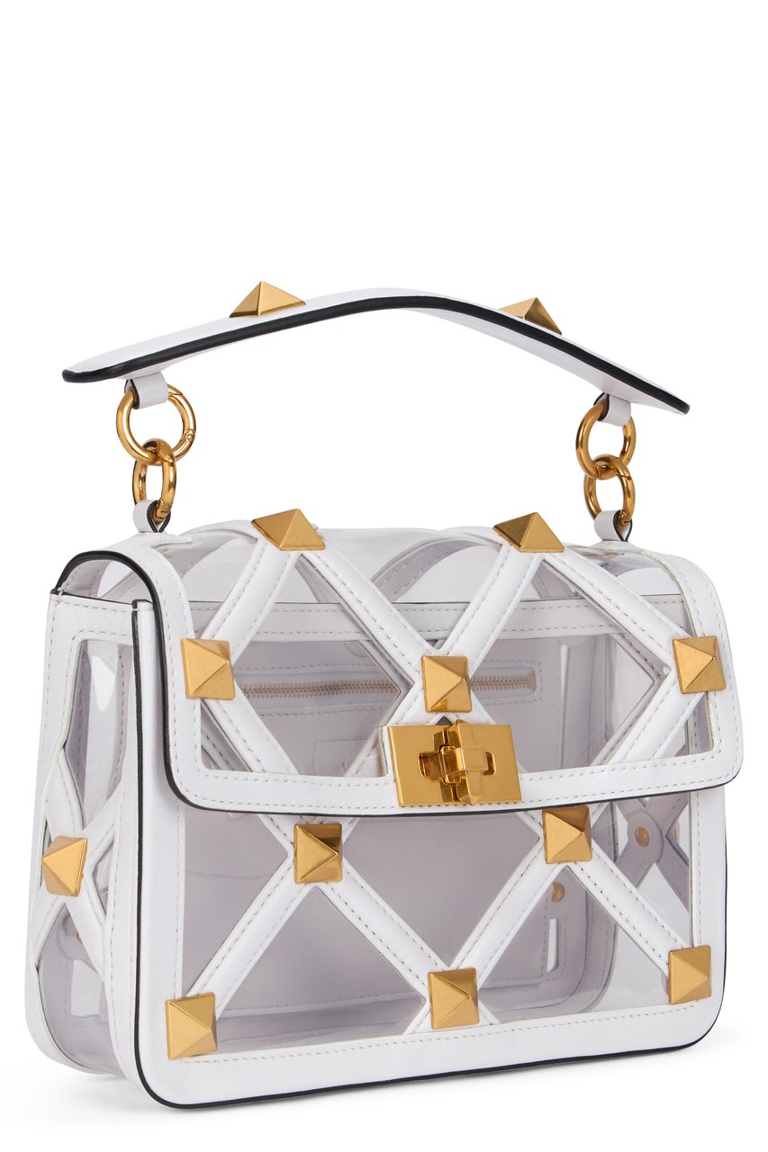 Valentino Elegant transparent bag with golden details. Wit