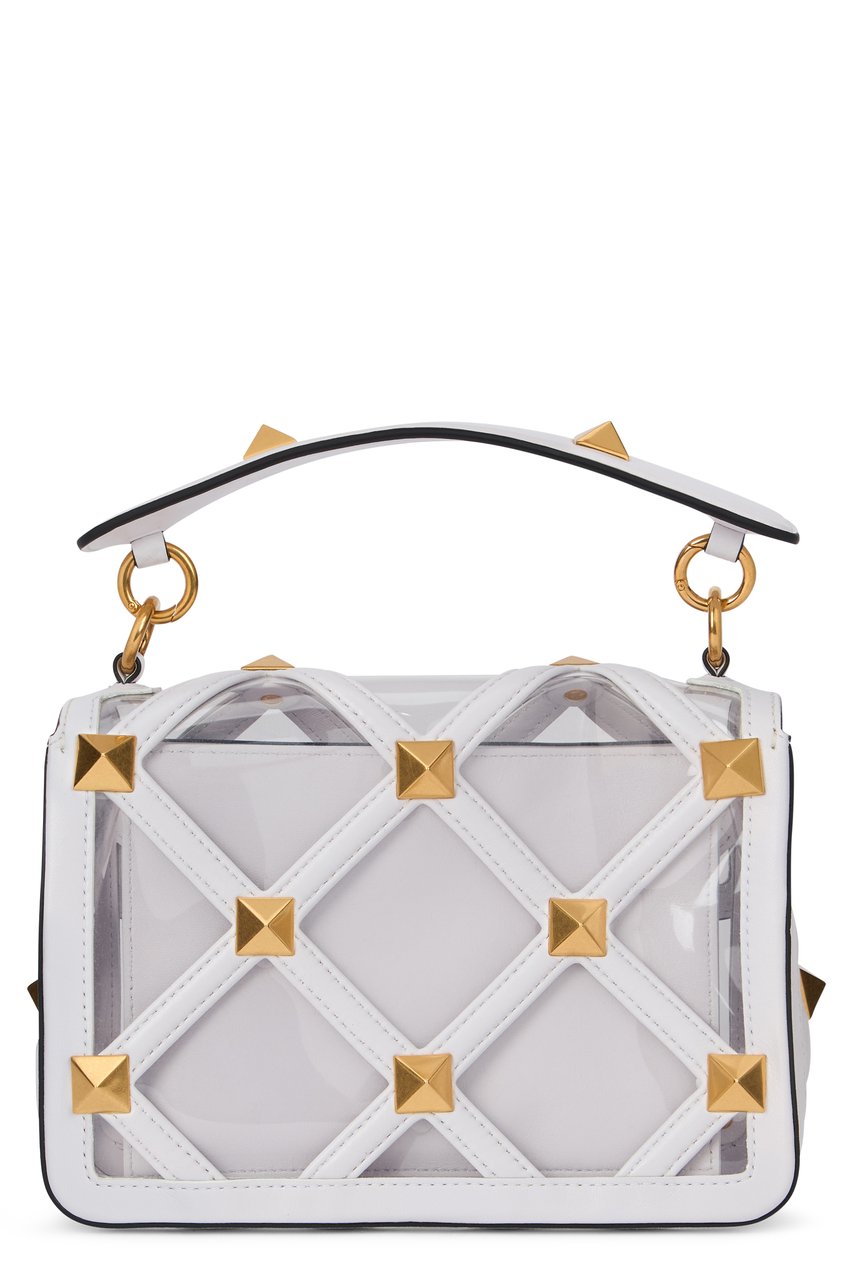 Valentino Elegant transparent bag with golden details. Wit