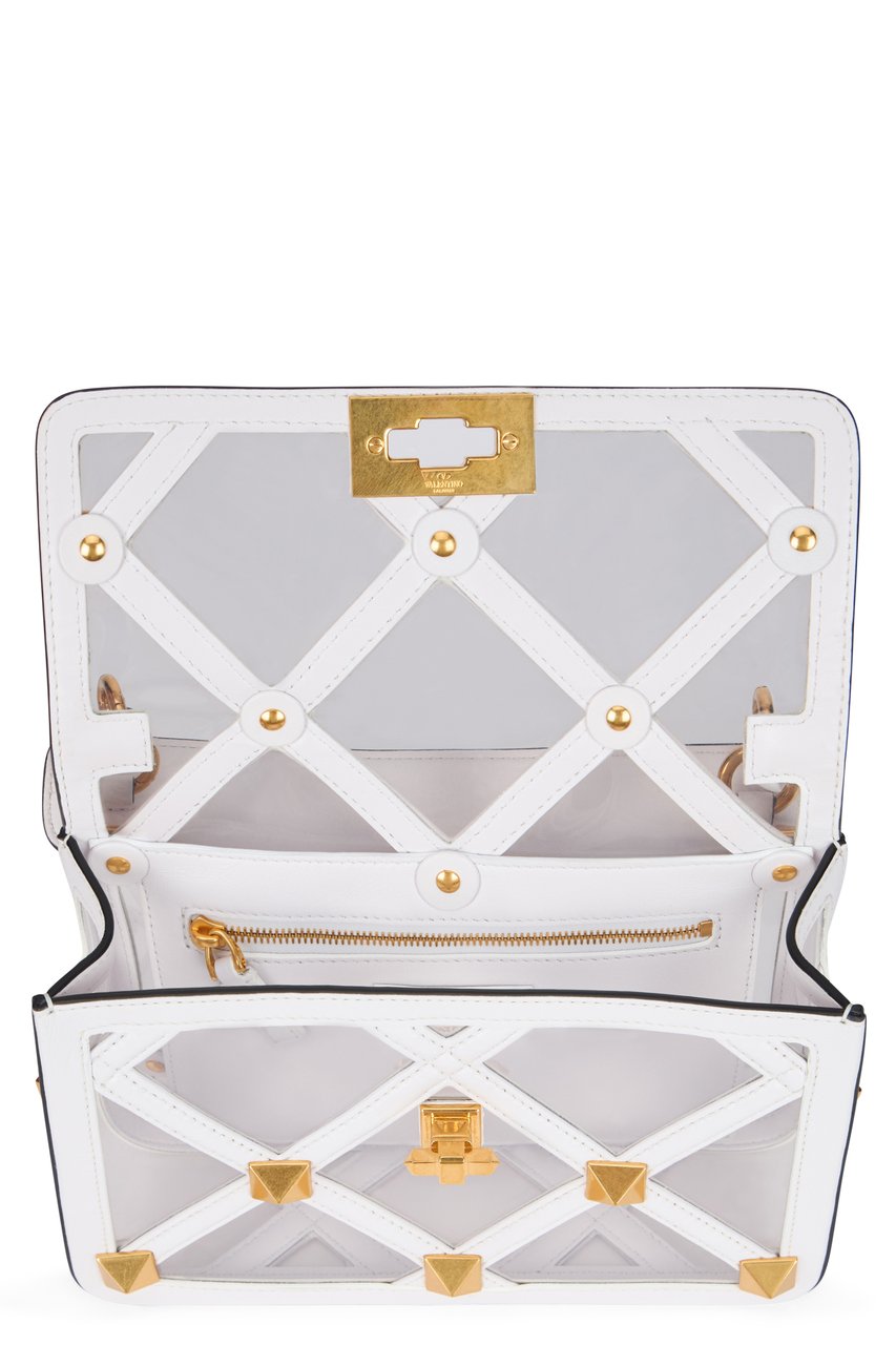 Valentino Elegant transparent bag with golden details. Wit