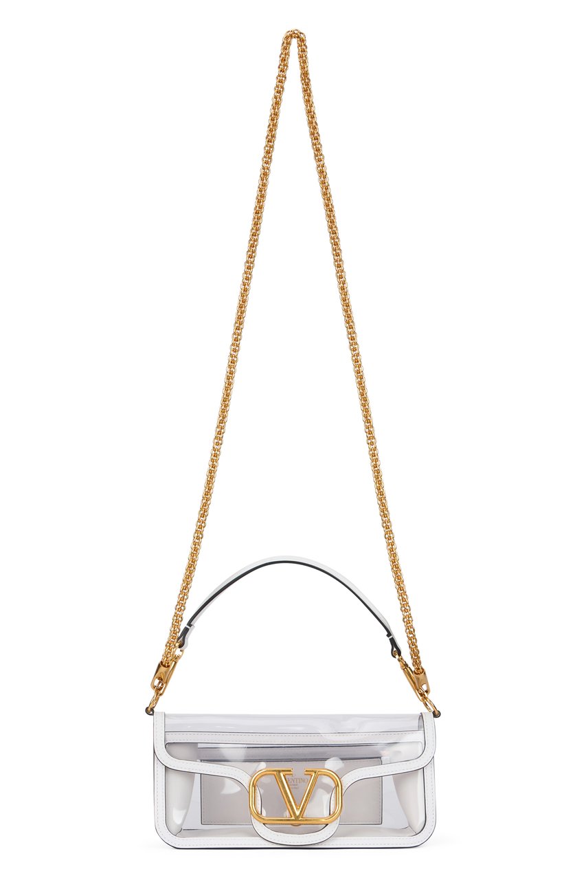 Valentino Elegant Transparent Bag with Golden Details Wit