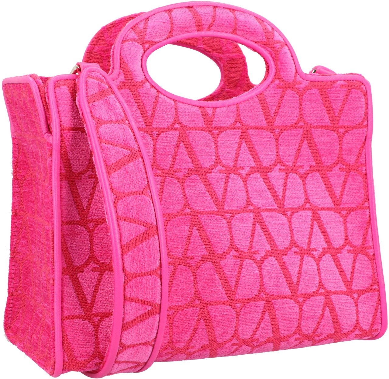 Valentino Vlogo Monogram The Third Open-Top Shoulder Bag Roze