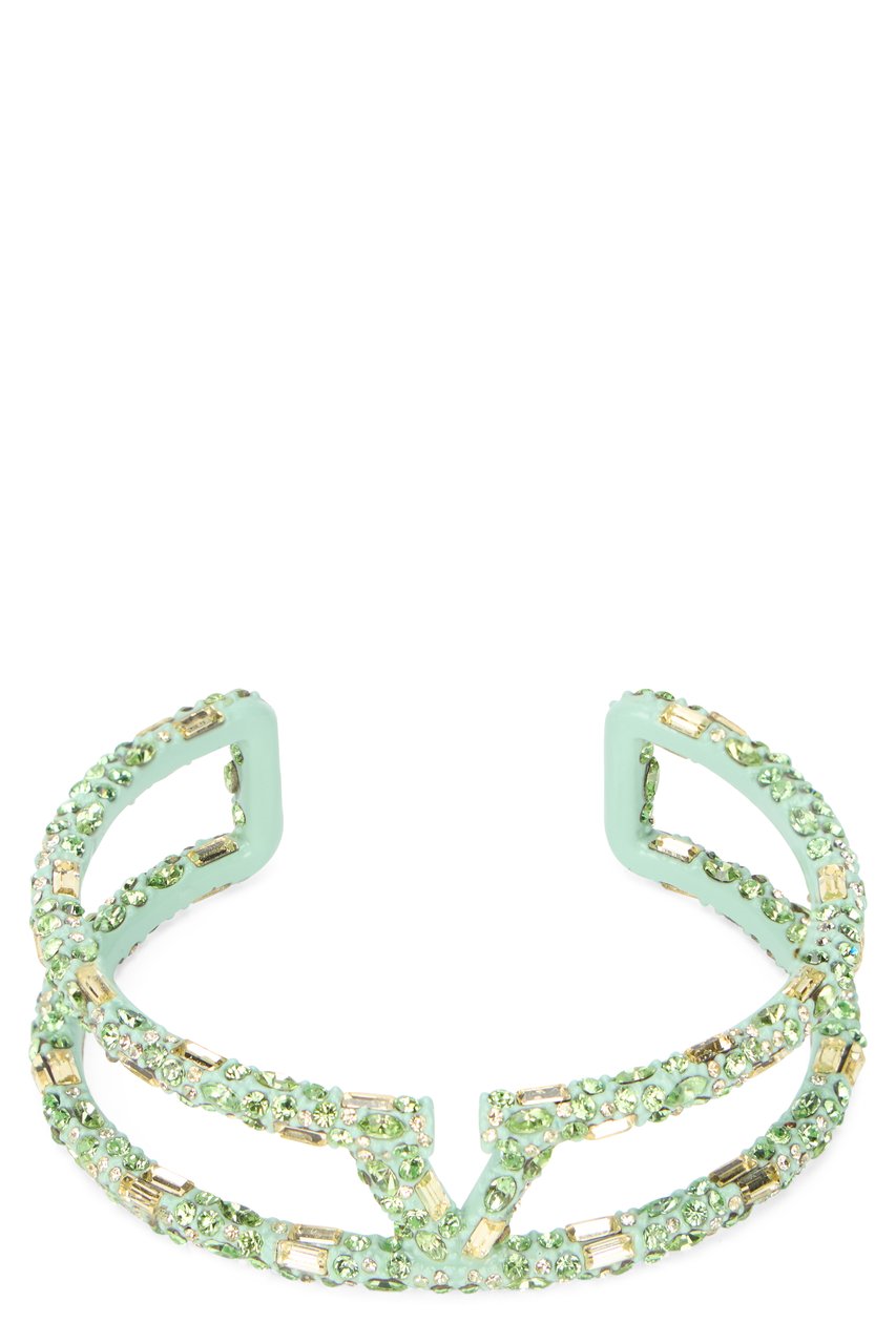Valentino Metal bracelet with crystals Groen
