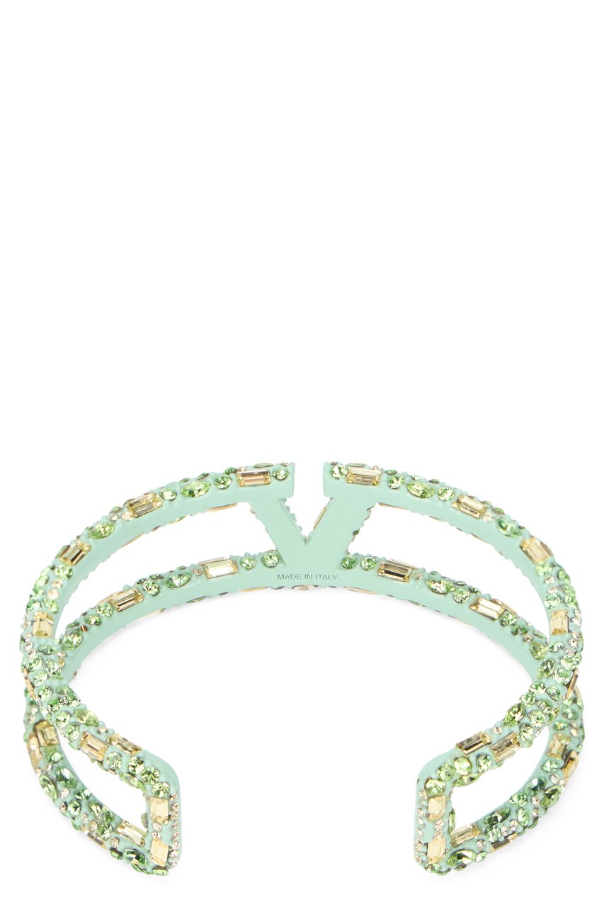 Valentino Metal bracelet with crystals Groen