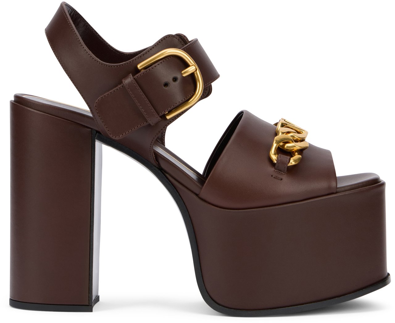 Valentino Elegant dark brown plateau sandals Bruin