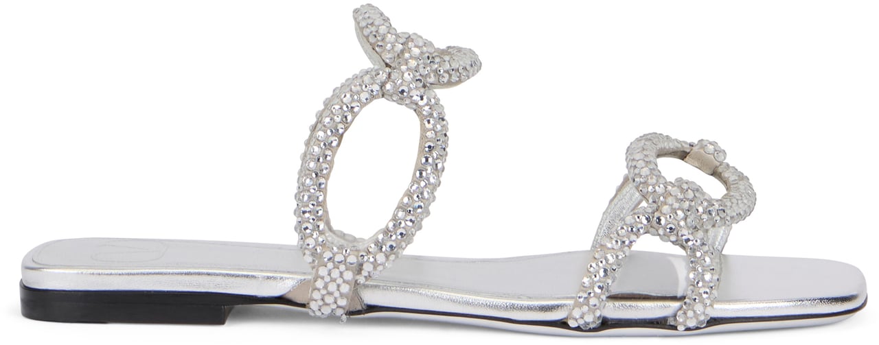 Valentino Square-toe mules Zilver