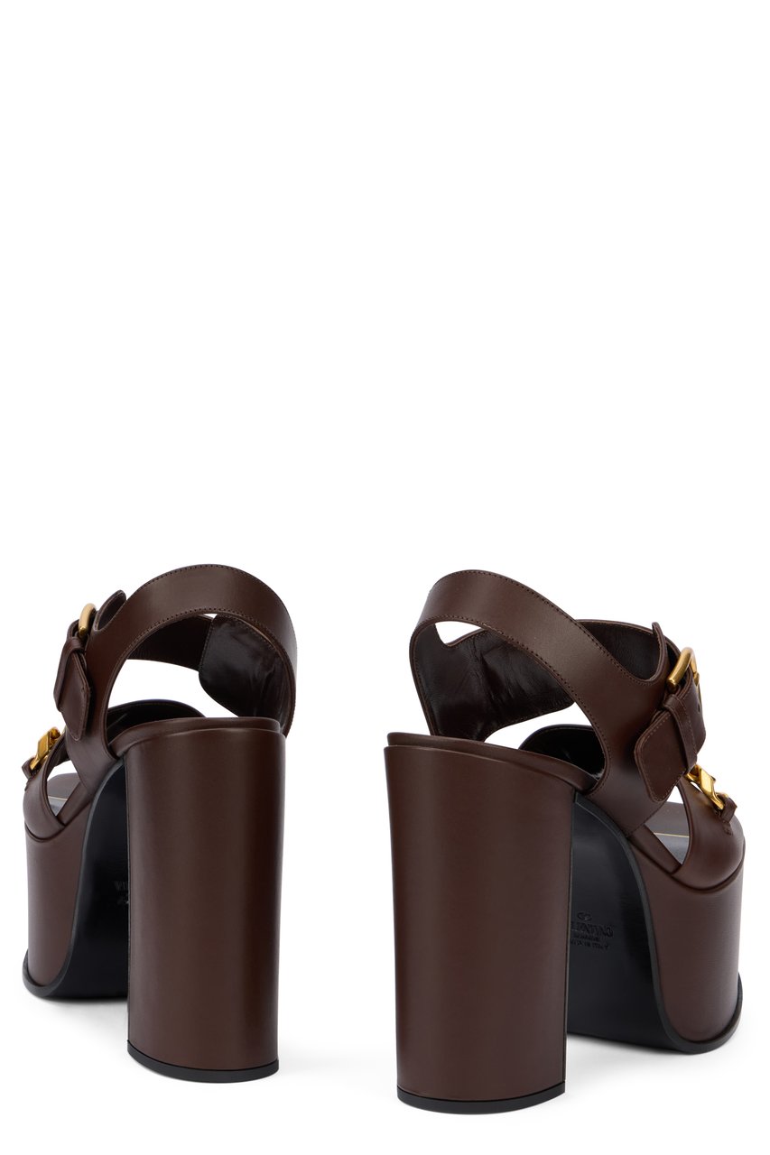 Valentino Elegant dark brown plateau sandals Bruin